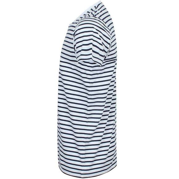 SF Unisex Adult Striped T-Shirt / White/Oxford Navy - Picture 3 of 3